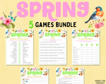 Spring Games Bundle | Spring Party Games | Fun Printable Spring Games | Spring Activities | Adult Games | Kids Games | Family Games