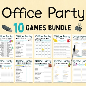 Office Party Games Bundle | Work Party Games | Fun Printable Games | Group Activity | Team Building Games | Staff Appreciation | Icebreaker