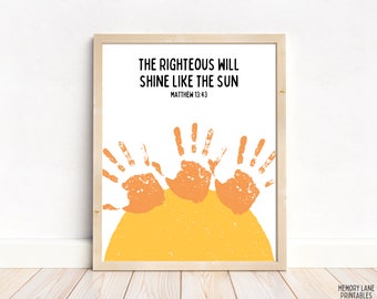 Bible Handprint Art | Bible Handprint Craft | Fun Printable Craft | Sunday School Activity | Kids Craft Kit | Pre-K | Christian Church Craft