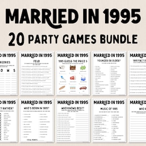 30th Anniversary Games Bundle | Married in 1995 Games | 30th Wedding Anniversary Games | Fun Printable Games | Party Games | Adult Games