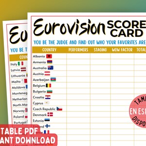 Eurovision Scoreboard Printable Score Sheets Eurovision -