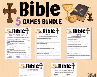 Bible Games Bundle | Bible Study Games | Church Games | Youth Group Games | Bible Trivia | Fun Printable Games | Adult Games | Kids Games