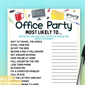 Office Party Most Likely To Game | Work Party Game | Fun Printable Game | Group Game | Team Building Game | Staff Appreciation | Icebreaker