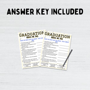 Graduation Riddle Me This Game | Graduation Party Game | Fun Graduation ...