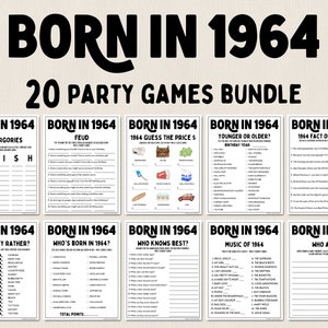 60th Birthday Party Games Bundle | Born in 1964 Games | 60th Birthday Games | Fun Printable Games | Party Games | Adult Games | Family Game