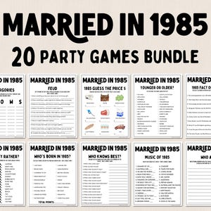 40th Anniversary Games Bundle | Married in 1985 Games | 40th Wedding Anniversary Games | Fun Printable Games | Party Games | Adult Games