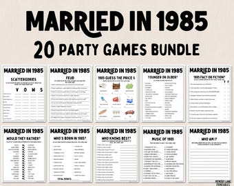 40th Anniversary Games Bundle | Married in 1985 Games | 40th Wedding Anniversary Games | Fun Printable Games | Party Games | Adult Games