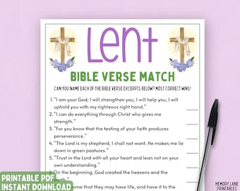 Vasten Bijbelverzen Spel | Lenten-spellen | Vastenactiviteiten | Vasten Kerkspelen | Bijbelspellen | Leuke afdrukbare spellen | Familiespellen | Kinder spellen