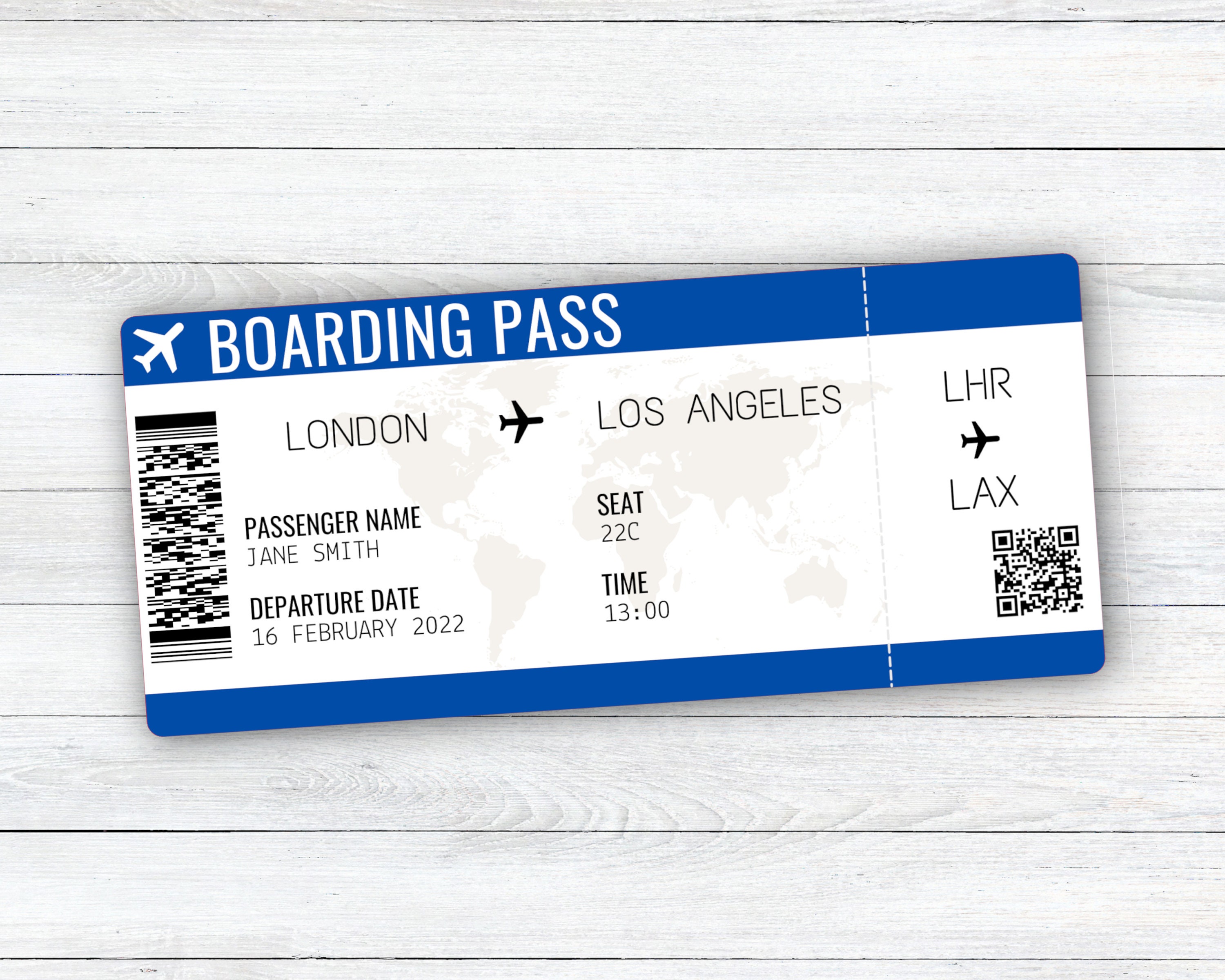 Editable Boarding Pass Template | Surprise Travel Ticket