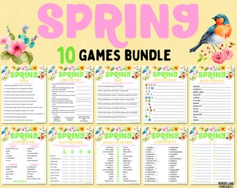 Spring Games Bundle | Spring Party Games | Fun Printable Spring Games | Spring Activities | Adult Games | Kids Games | Family Games