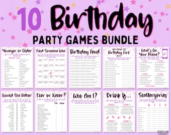Birthday Games Bundle | 10 Birthday Games for Her | Adult Birthday Party Games | Printable Birthday Games | Birthday Girl Games | Adult Game