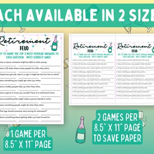 Retirement Party Game | Retirement Feud Game | Retirement Family Feud Game | Fun Printable Party Game | Funny Adult Retiree Trivia Game image 2