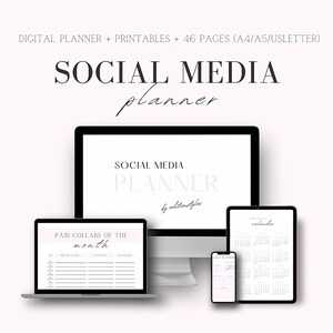 Social media digital planner | social media tracker | social media planner 2022 | instagram planner | business planner | printable planner