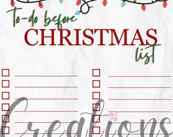 Christmas To-Do List Blank Template PDF - DOWNLOAD