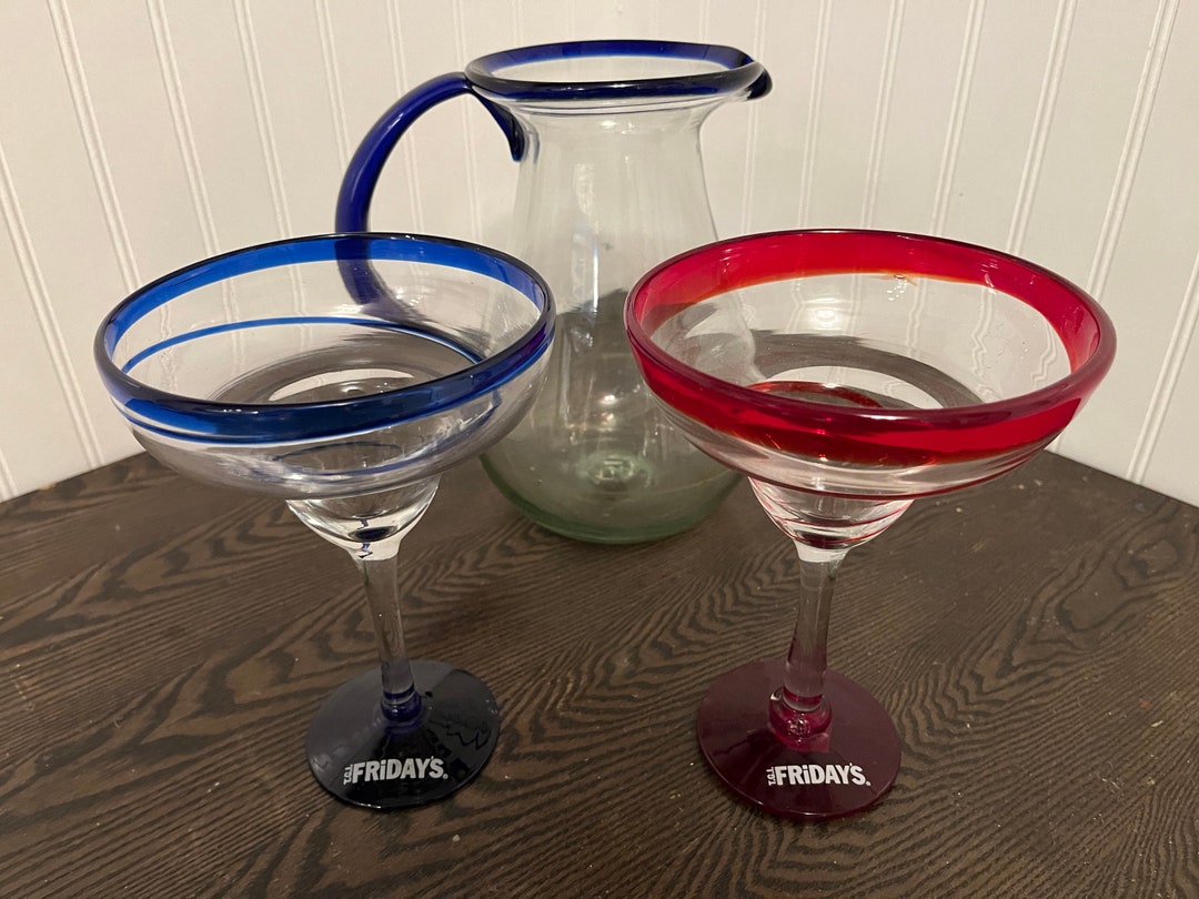 TGI Fridays Glass Margarita Pitcher and Glasses Etsy