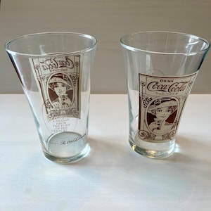 Set of vintage inspired Coca Cola glasses