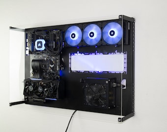 360mm Dual Slot Wall-Mountable PC Case, Custom Liquid Cooling Support, Wall Computer Case