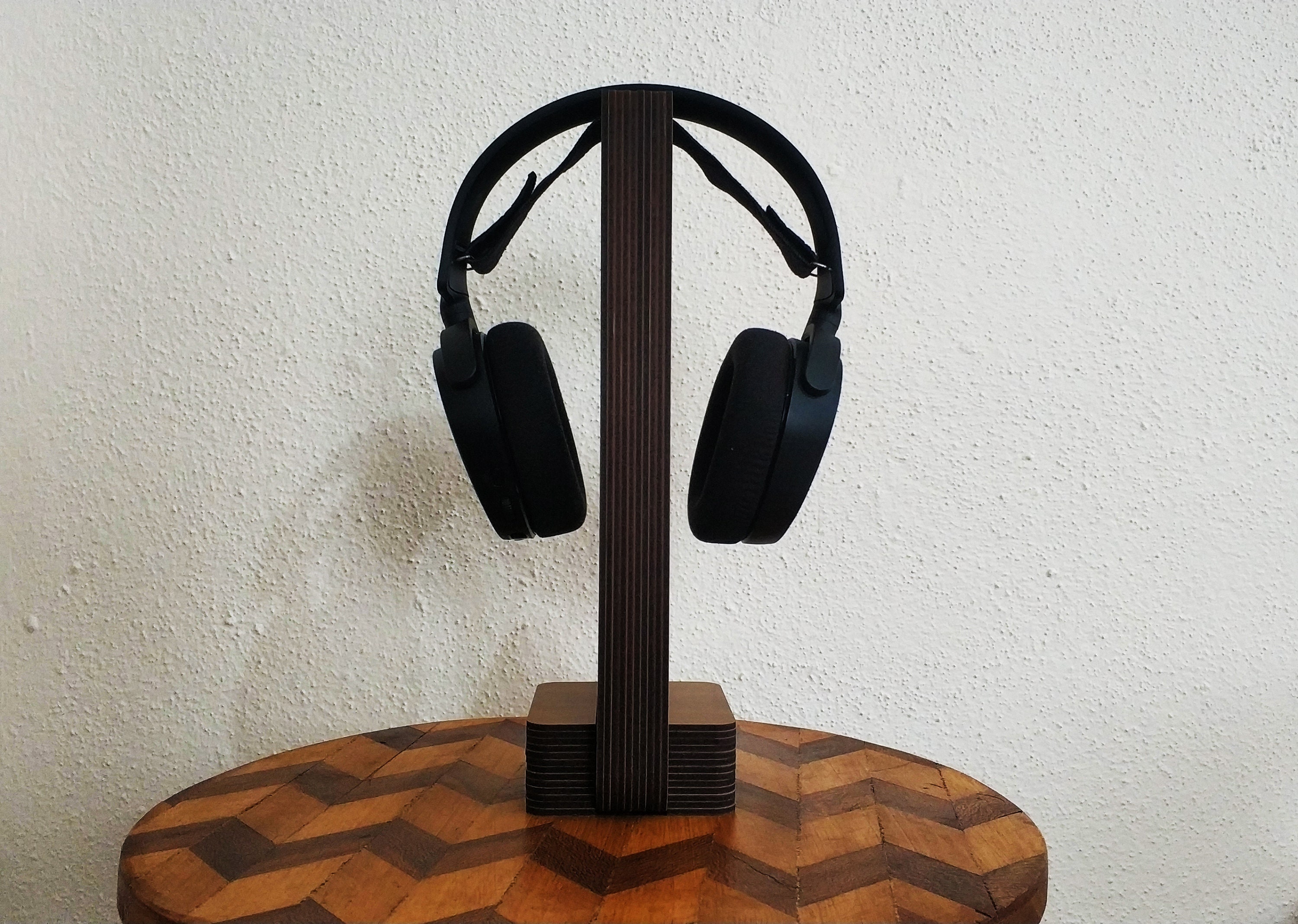 HeSy Wood Headphone Stand Holder handmade from birch plywood with