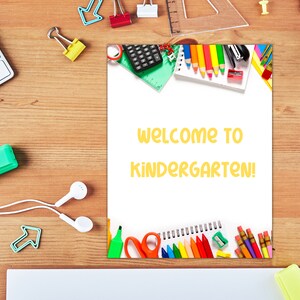 Kindergarten Elementary Preschool Pre-K Welcome Sign Back to School Teacher Resource Digital Download