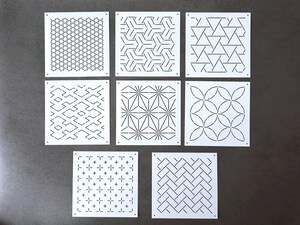 Lot De 20 Pochoirs Sashiko En Plastique – 21x15 Cm, Motifs Géométriques Réutilisables, Lavables | Pour Broderie, Quilting à La Main, Dessin Sur Tissu
