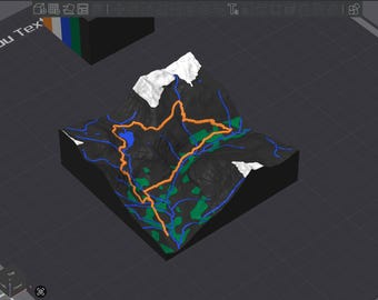 Custom 3D Printed Topographic Mountain Model | Personalized Hiking Trail Map