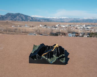 Grays and Torreys Peaks 3D Topographic Map | Colorado 14er Hiking Route Terrain Model