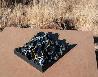 Four Pass Loop 3D Topographic Map | Maroon Bells Hiking Terrain Model