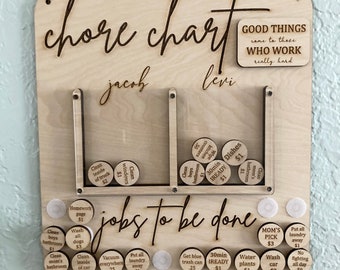 Chore board, customizable kids' chore board, organize your day/summer/winter schedule.