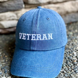 VETERAN Hat, Custom Memorial Day Appreciation Gifts for Veterans, Vintage Patriot Hats Women, Personalized America Baseball Caps Embroidered