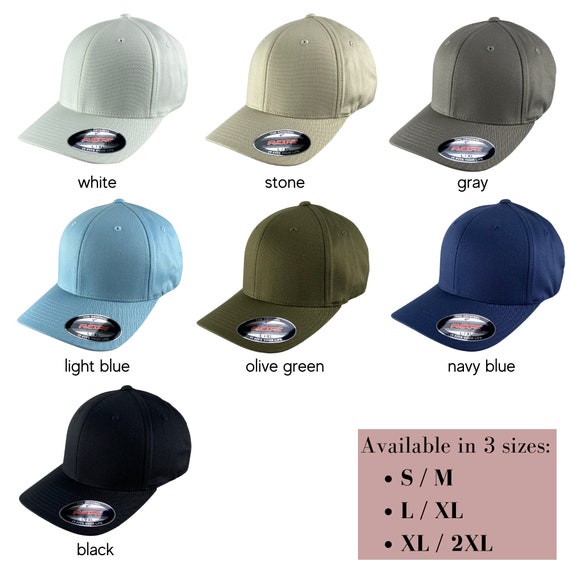 Embroidered Forest Trees Hat: Gray Flex Fit Fitted Cap Size S-XXL