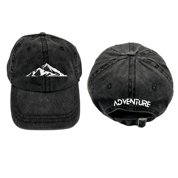 2-sided Dad Hat Embroidered Mountain ADVENTURE Hiking Hat for Men
