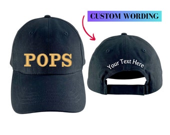 POPS Dad Hat Personalized Gifts for Men, Low-Profile & Soft Structured, Adjustable Velcro Closure, Custom Birthday Gift for Him Father's Day
