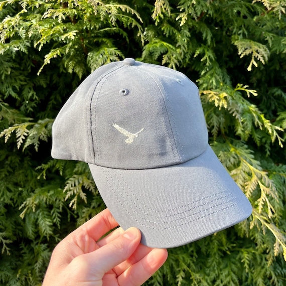 Dad Hat Embroidered Eagle, Gray Hiking Hat for Men Women Soft
