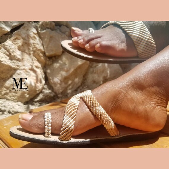Macrame flip best sale flops