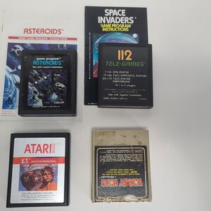 4 karty Atari 2600 Game Carts, 2 z instrukcjami