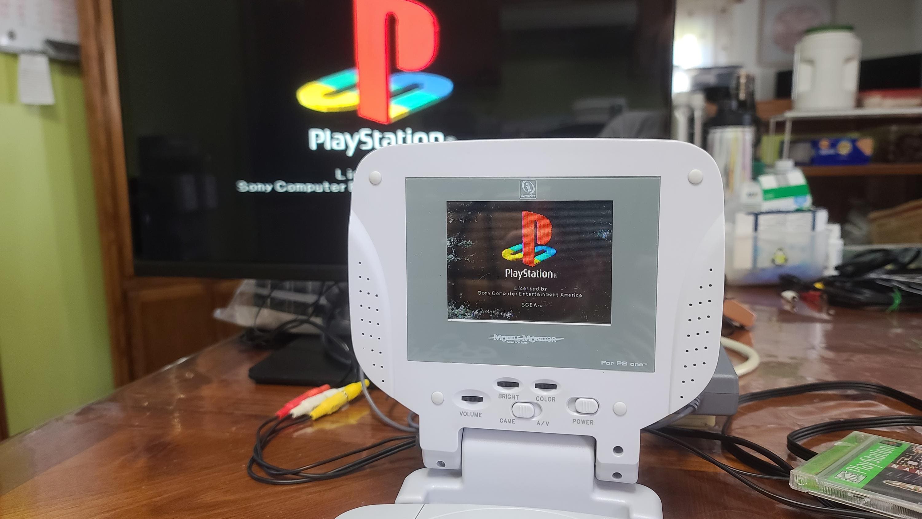 Playstation Psone System With Console, Mobile Monitor, Controllers