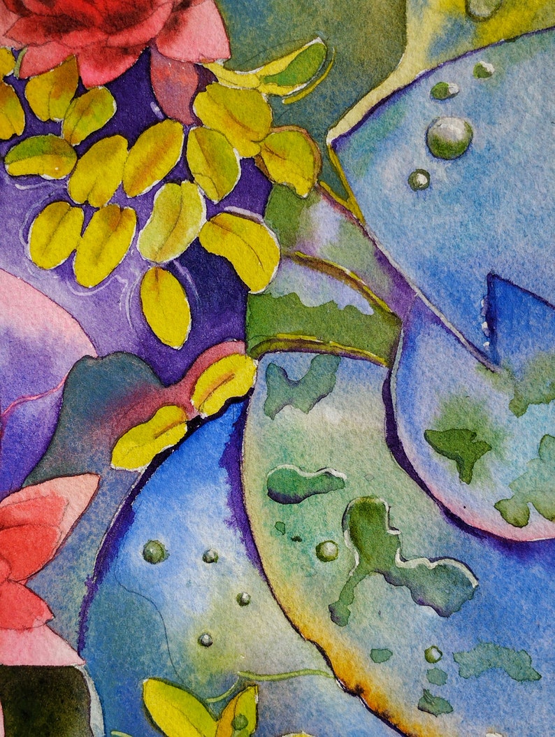 Panier à Fleurs Broderie Crewel Vintage – Jaune – Art Mural Fait Main – En L'état