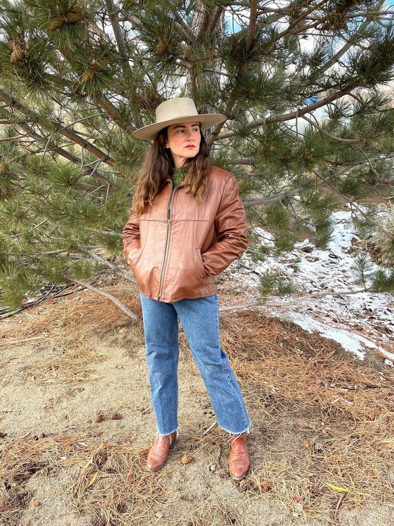 1980s Vintage Leather Shop Men's Coat Gem