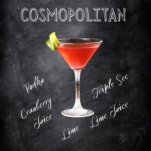 Cosmopolitan Cocktail PNG, T-Shirt Art, Vodka Cocktail PNG, Wall Art Gifts, Vodka Gifts, Adult Bar PNG, Cosmopolitan Lovers