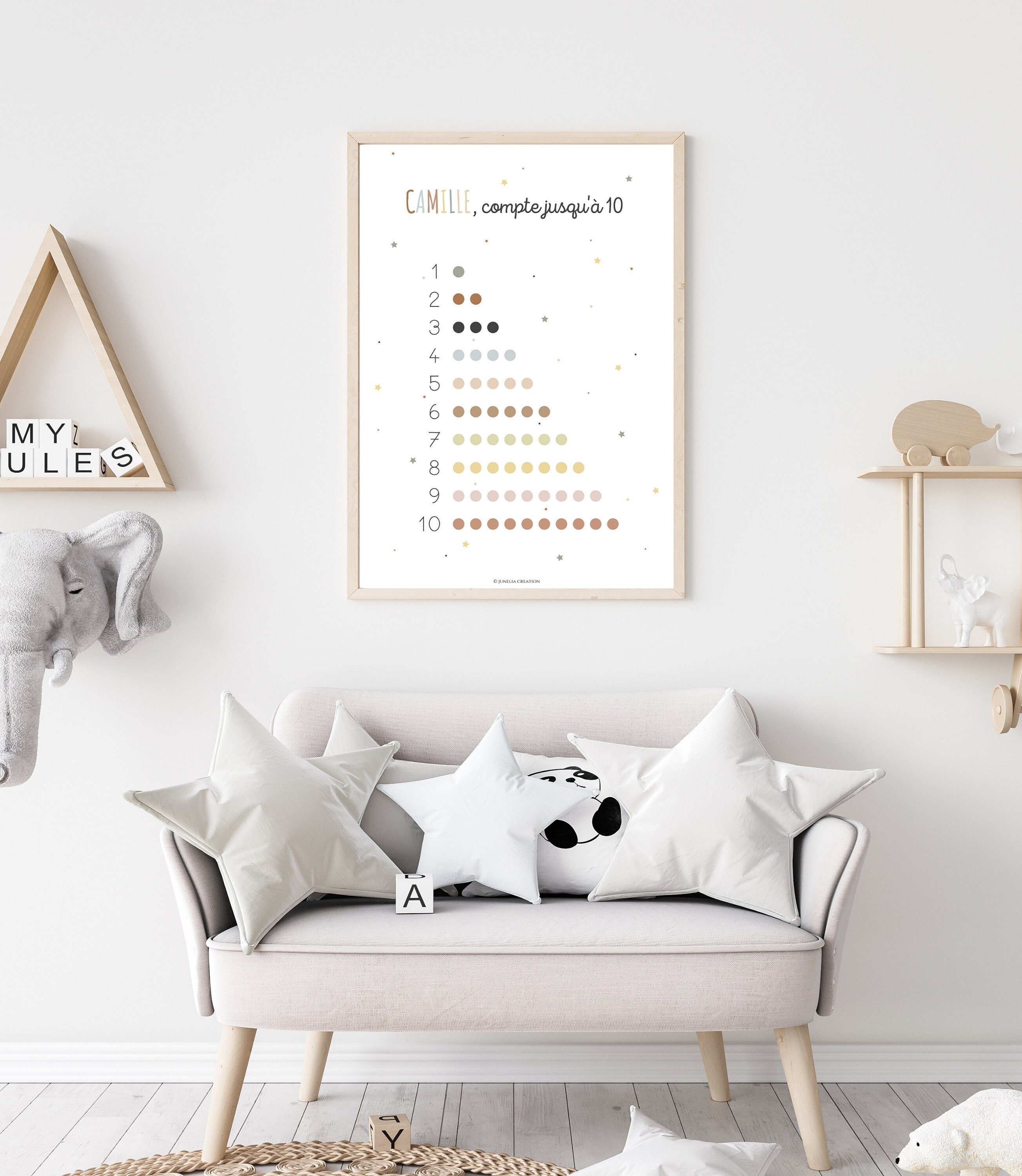 Affiche Personnalisée Chiffres, Décoration Pour Chambre d'enfant, Affiche Éducative et Décoratif