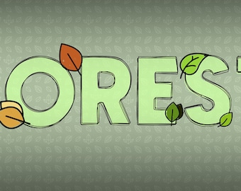 Doodle Font - Foresta Moderna - Sublimazione PNG