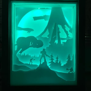Halo Combat Evolved inspiré shadow box (SVG) papier coupe modèle de téléchargement instantané Couper fichier 8 x 10 Anniversaire, Jeux