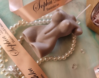 Handmade Female Torso Candle: Scented Body Shape Sculpture