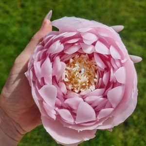 Handmade Peony Candle, Flower Candle, Pink, Birthday Gift,Mother&#39;s Day Gift,Beeswax Candle, Home Decor, Aesthetic, Large Flower Candle,