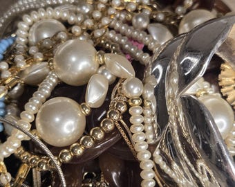 Mystery Vintage to Modern Jewelry Lot | Wearable Repair | Mixed Metals | Some Signed Collectible Jewelry | 0222
