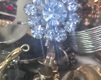 Large Single Earrings Jewelry Lot for Repurpose Mixed Lot Craft Collection Some Signed Some Vintage & Antique Beautiful Assortment