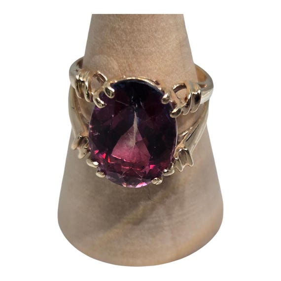 Vintage 10K Solid Yellow Gold Ruby Ring – 4.1g | … - image 2