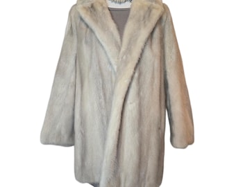 Giacca in pelliccia di visone biondo platino di lusso, taglia M/L, visone autentico / pelliccia naturale autentica / glamour della vecchia Hollywood / sposa da sogno per matrimonio