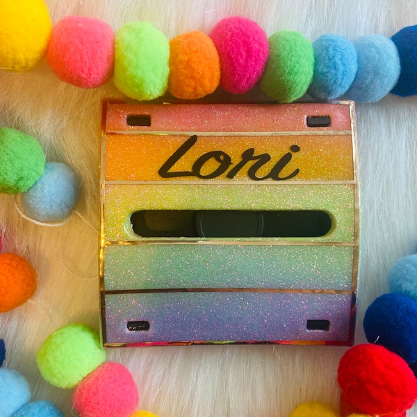 Boho rainbow sticky note dispenser