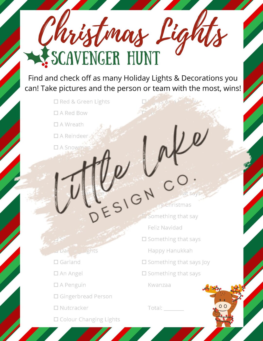 Christmas/holiday Light Scavenger Hunt Etsy